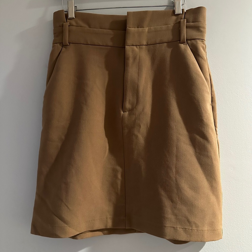 Banana Republic Camel Brown Paperbag Waist Mini Skirt Size 6 NWT 434209-02-1